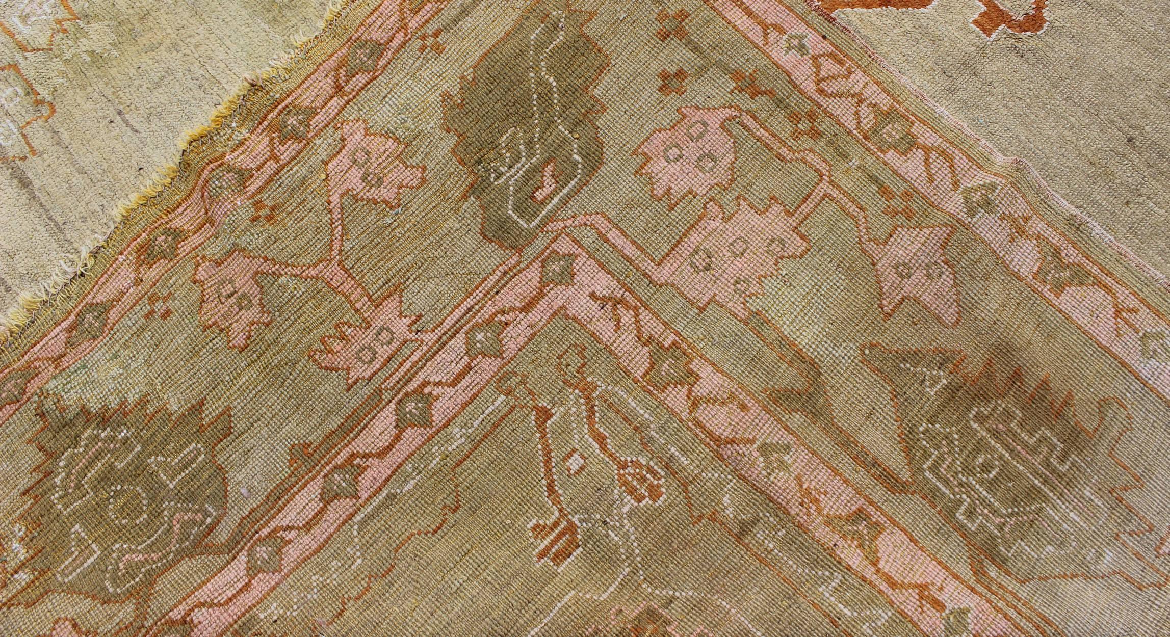 Antique Turkish Oushak Carpet 3