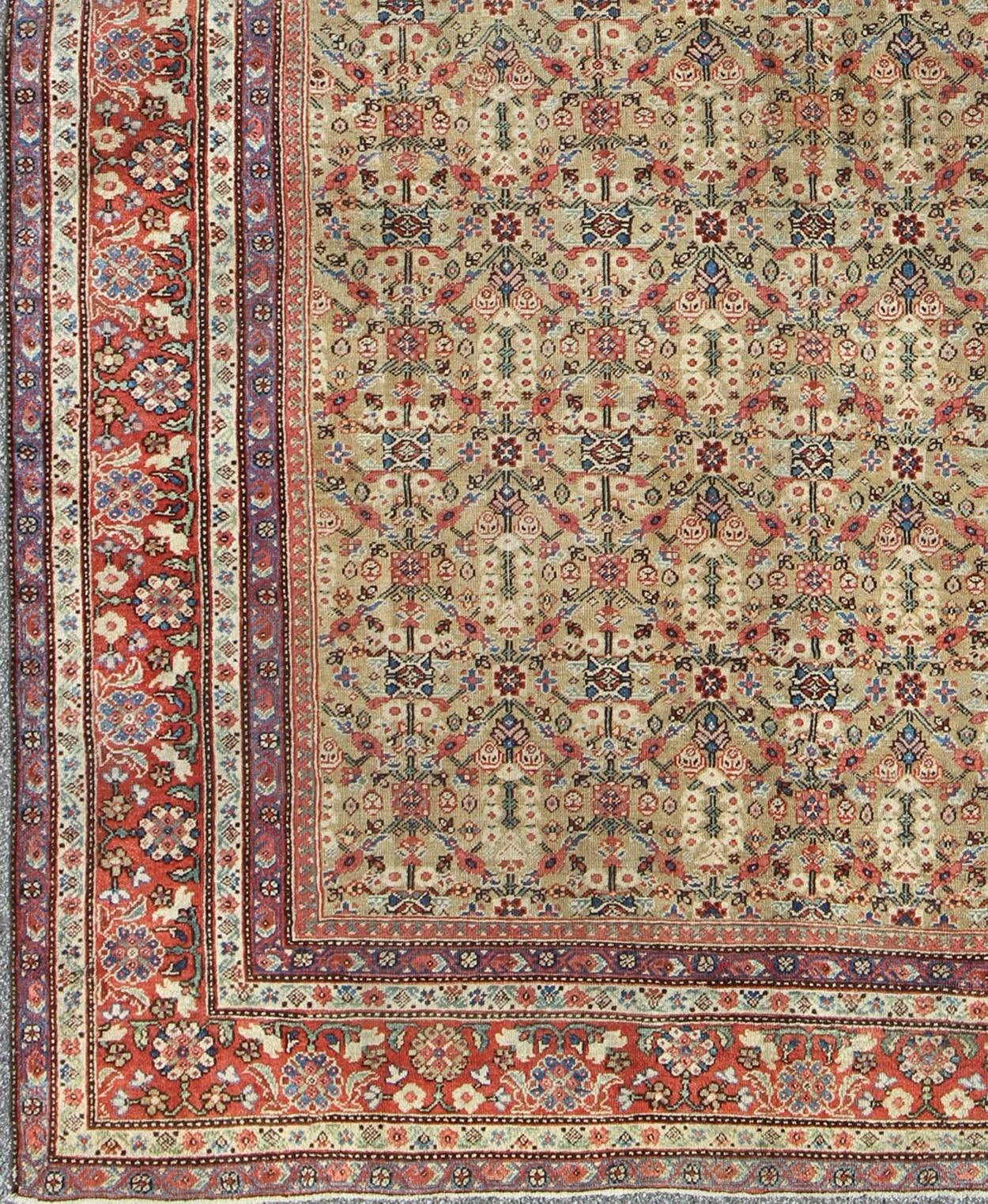 Outstanding Antique Persian Sultanabad Carpet. Keivan Woven Arts / rug /A-0202, country of origin / type: Iran / Sultanabad , circa 1890.

Measures: 9'5 x 12'4

This exquisite Sultanabad from the second half of the nineteenth century incorporates an