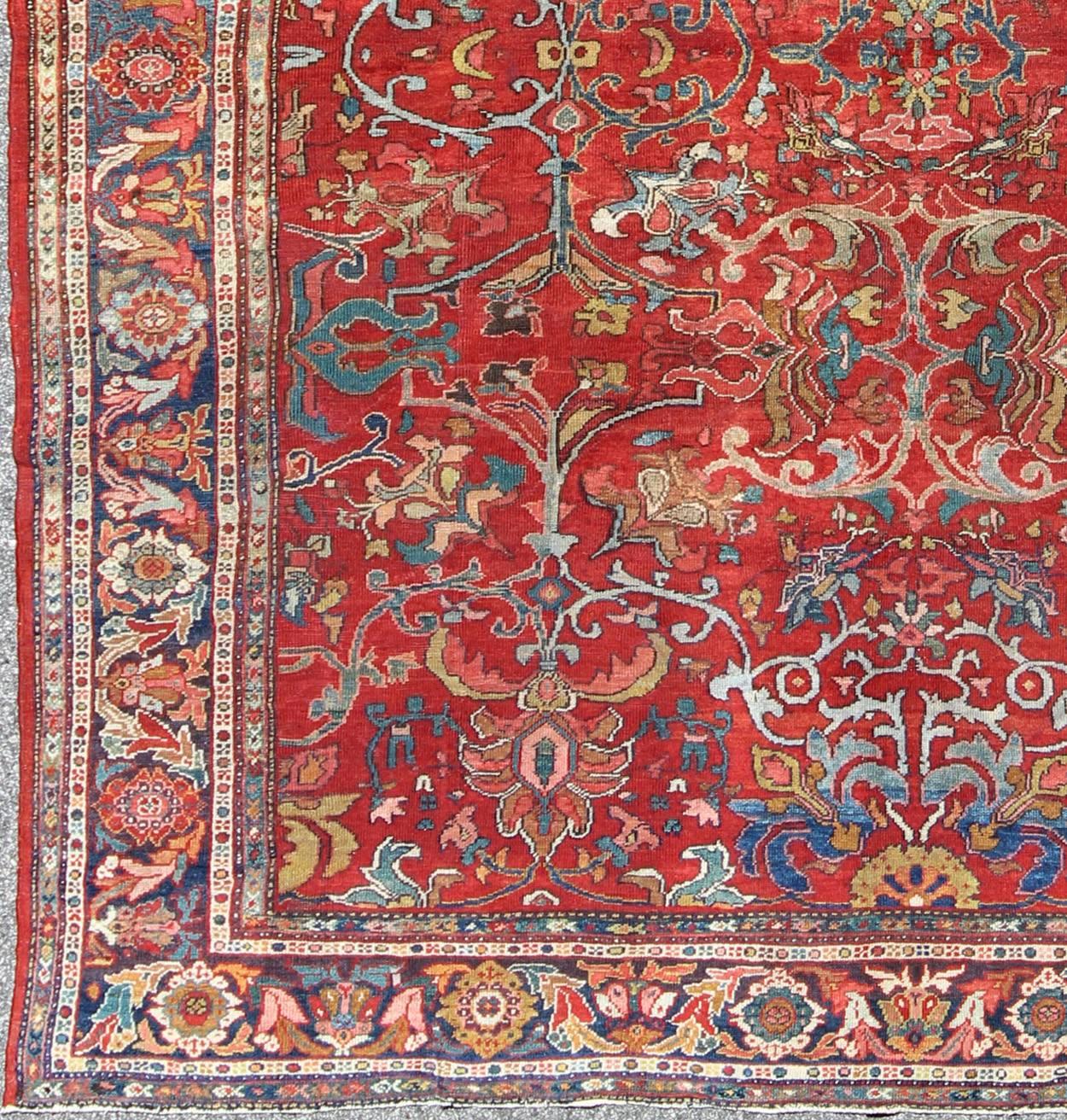 Exceptional, antique Persian Sultanabad rug. Keivan Woven Arts / rug V21-0308-151, country of origin / type: Iran / Kerman , circa 1900.

Measures: 8'1 x 9'10.  

    This exceptional, antique Sultanabad showcases a marvelous design and exquisite