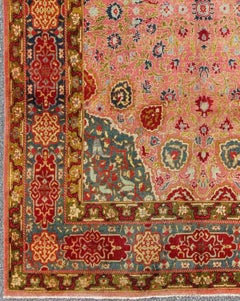 Colorful Antique Amritsar in Pink, Teal, Red, Blue, Teal, Chartreuse Green