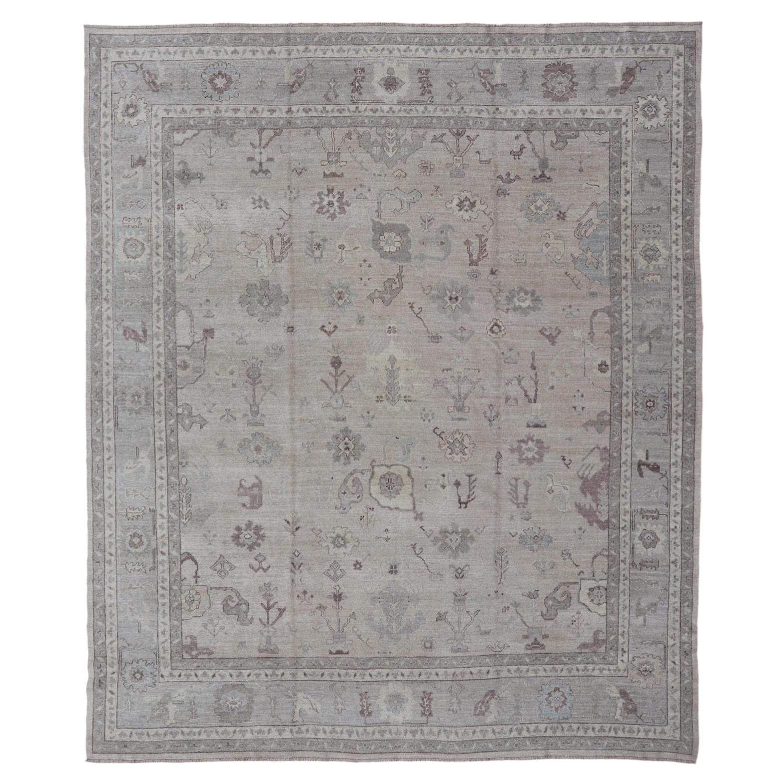 Large Angora Oushak Rug by Keivan Woven Arts 12'5 x 14'6