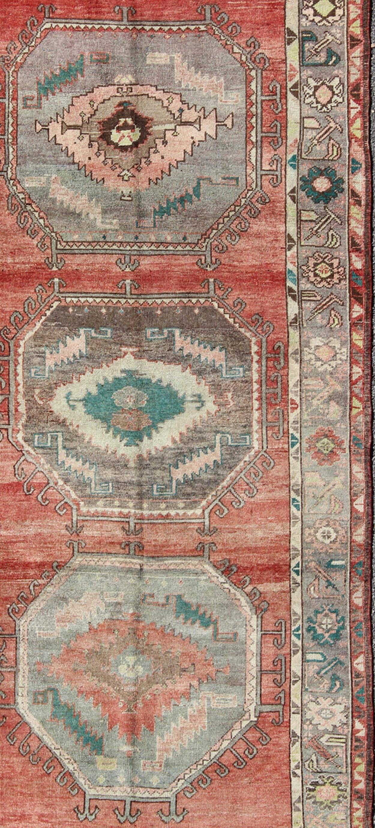 20th Century Vintage Turkish Oushak Wide Runner