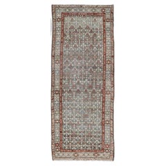 Antico runner persiano Malayer con design amplesso in blu tenue 3'8 x 9'10