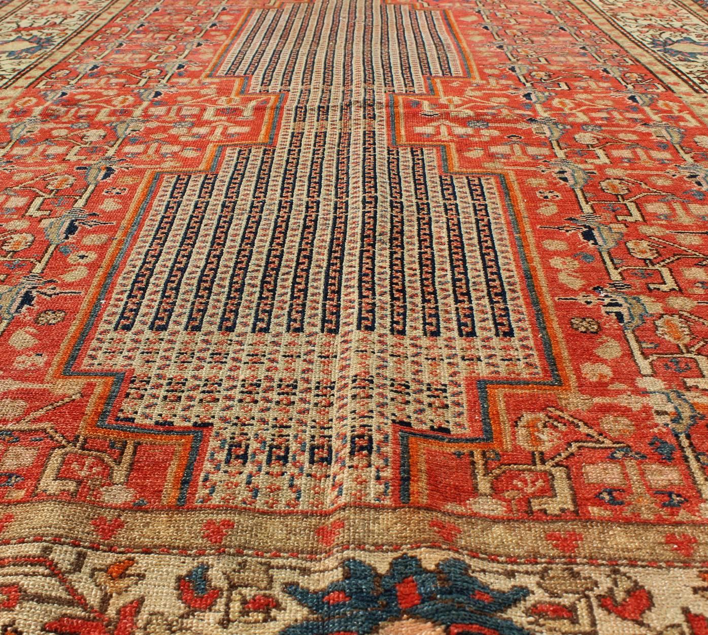 Extremely Fine Antique Persian Mishan Malayer with Great colors & Unique Design For Sale 1