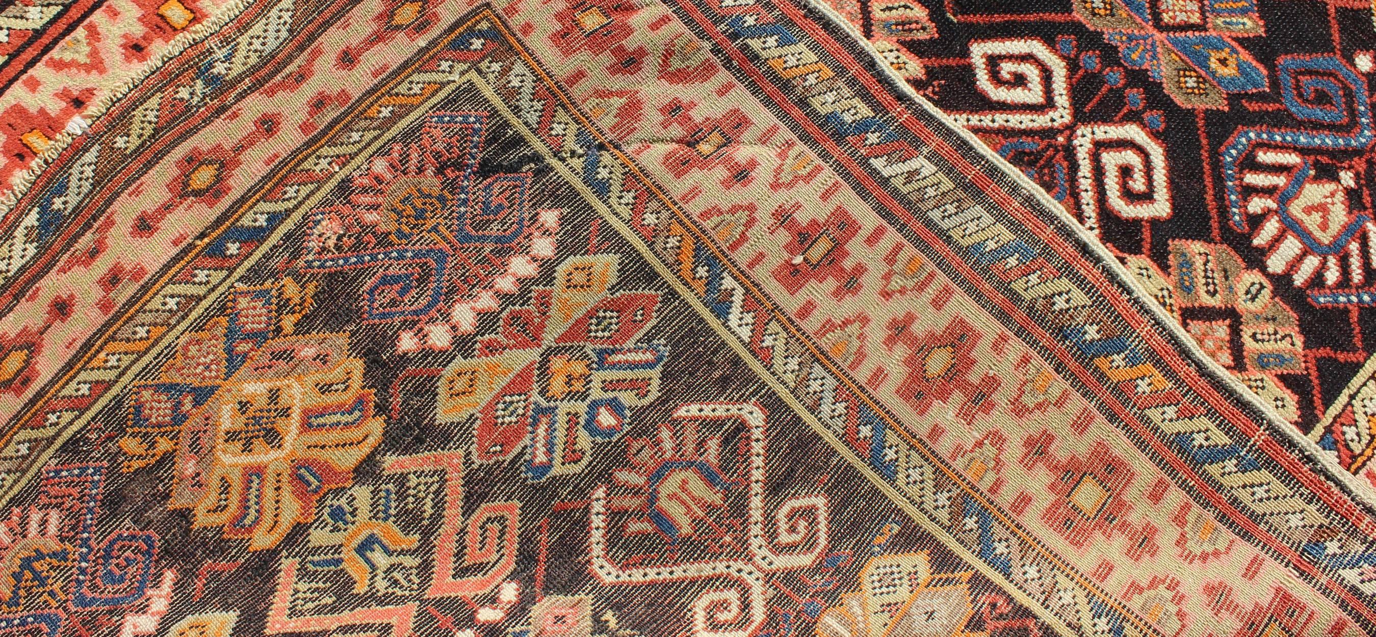 19th Century Colorful Antique Caucasian Rug with All-Over Design For Sale