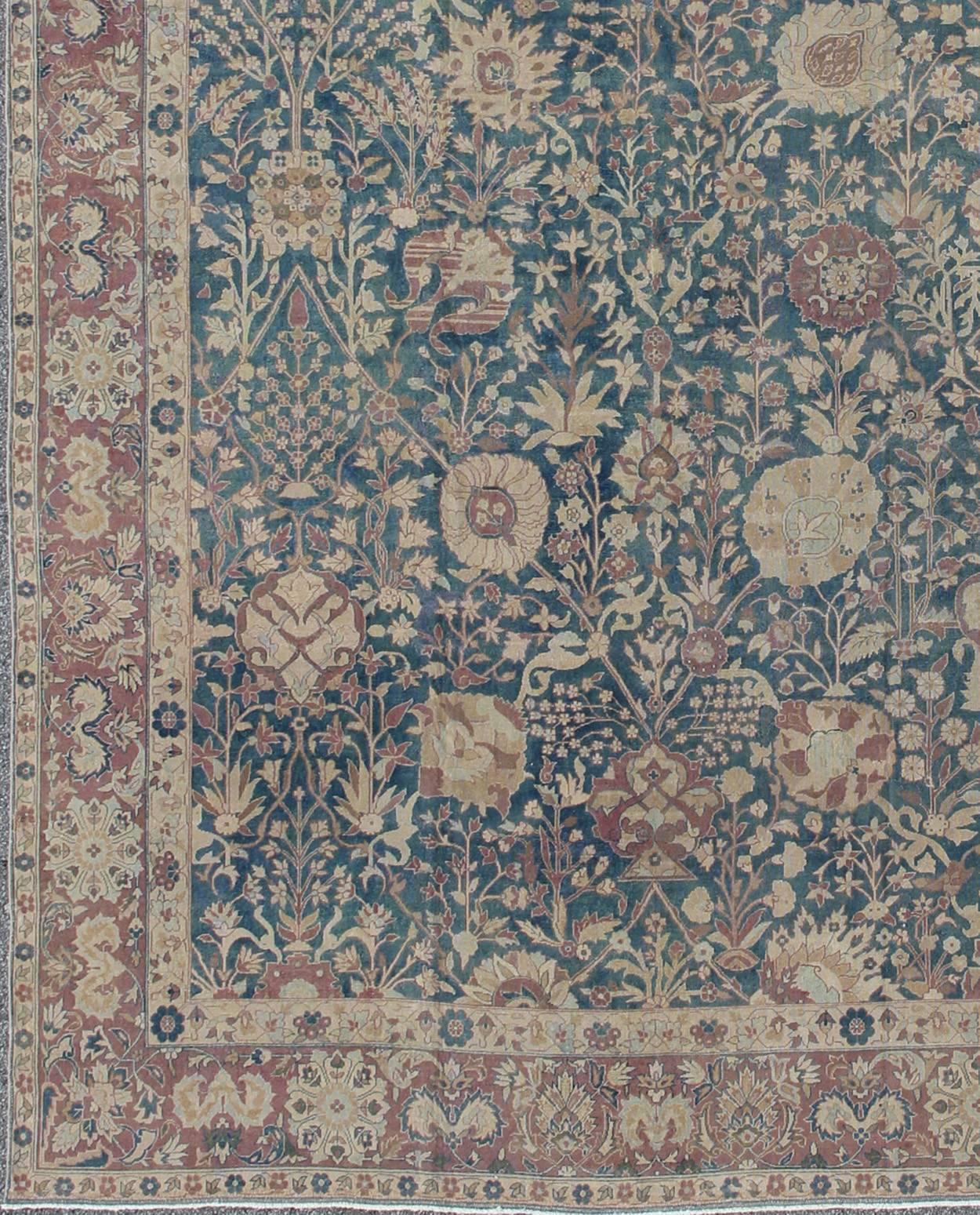 Stunning antique Indian Agra 19th century vase carpet in teal background, rug / HAS-5488, Agra vase carpet, Persian vase rug. Kerman vase carpet. 18th and 19th century antique vase carpet.
Antique vase Kerman rugs from are special, considering