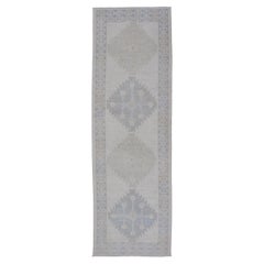 Oushak Runner by Keivan Woven Arts, Hand-Knotted Wool, 2'11" x 10'3"