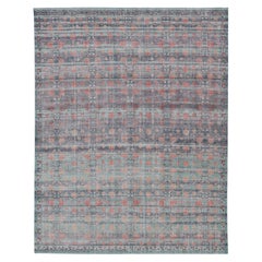 Large Modern Khotan Rug by Keivan Woven Arts in Light Green and Coral 12 x 15