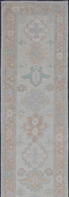 Hand-Knotted Very Long Oushak Runner by Keivan Woven Arts, 3'2" x 19'6"