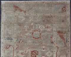 Modern Tabriz Style Rug in Muted Tones by Keivan Woven Arts 5'0 x 8'1