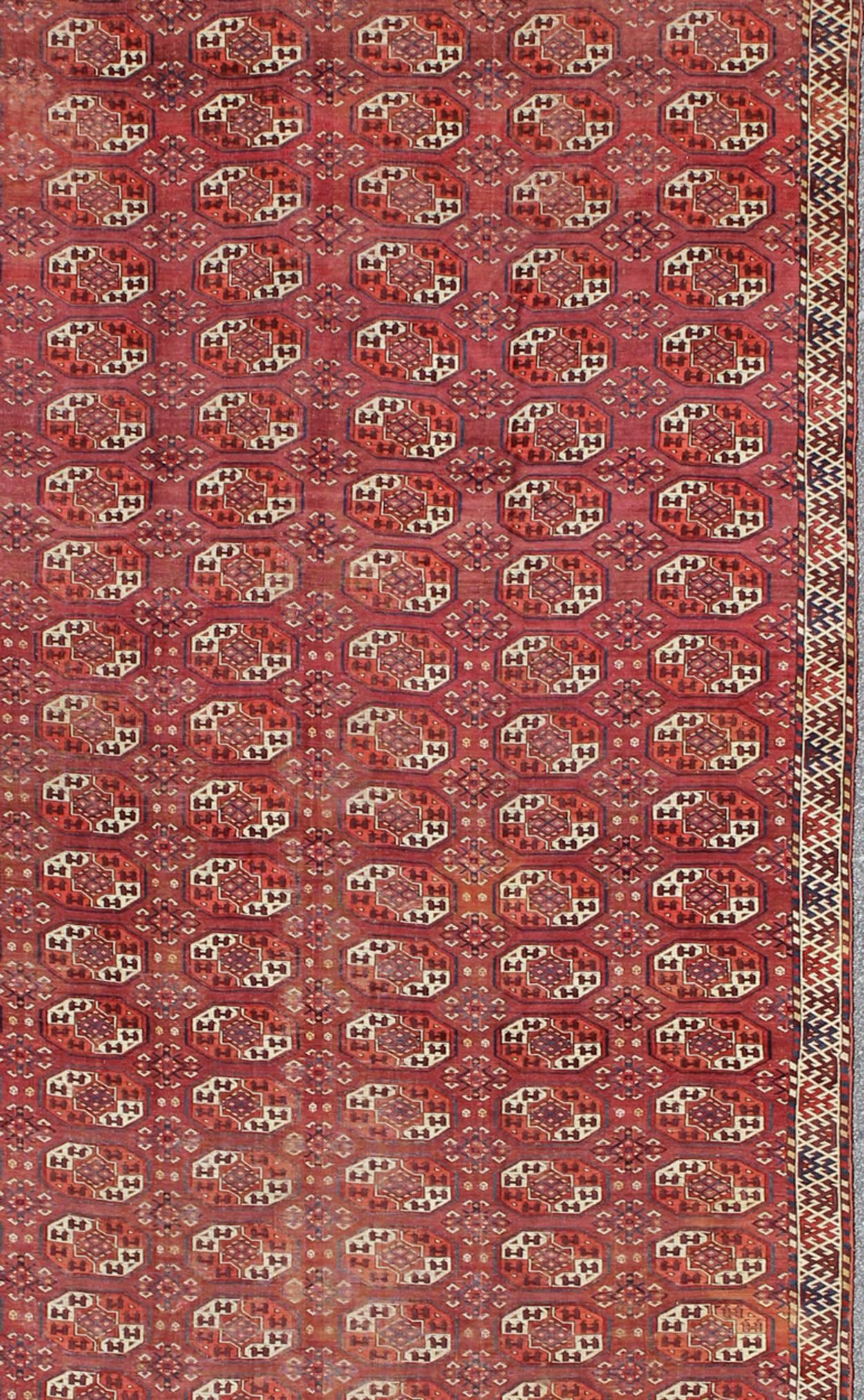 Extremely Large Antique Tekke Rug with Red Field and Repeating ...