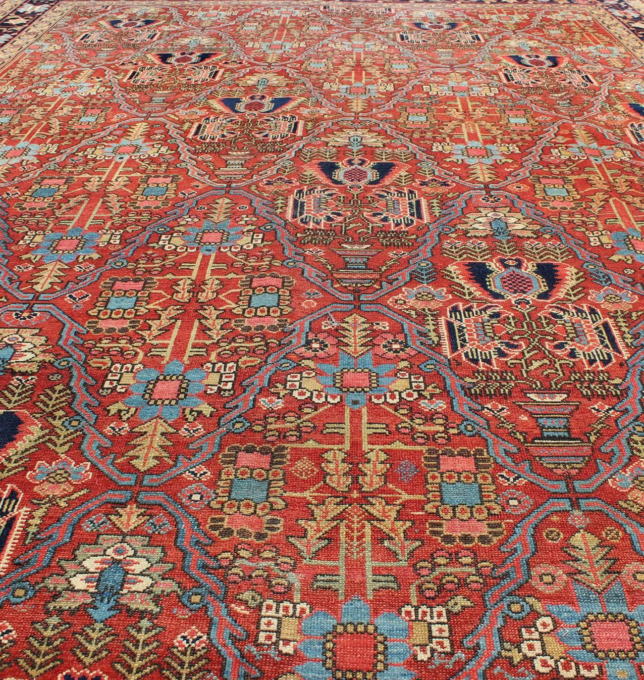Antique 19th Century Persian Malayer Rug in All Over Geometric Design For Sale 1
