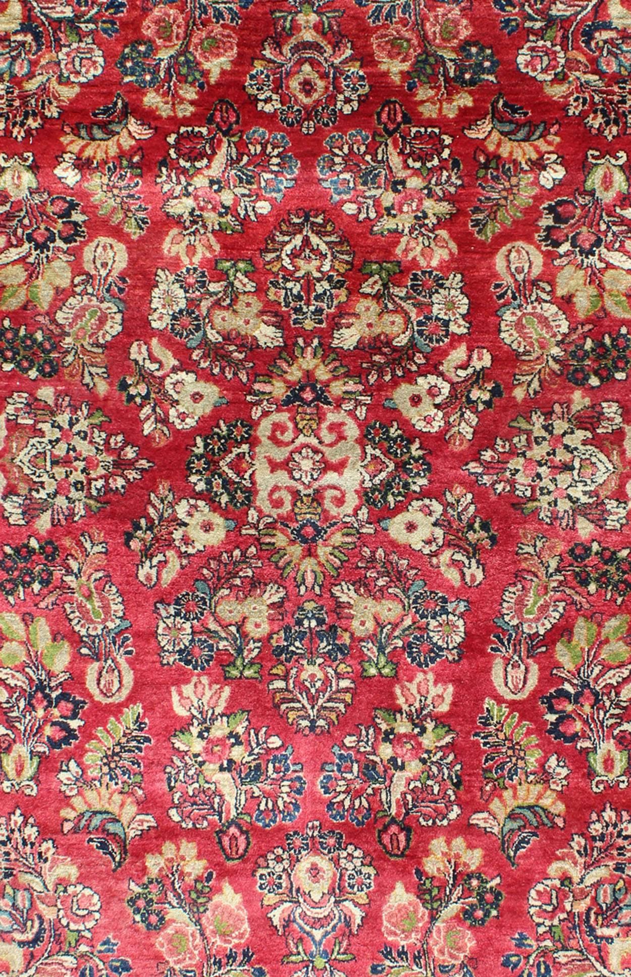 Sarouk Farahan Finely Woven Persian Sarouk Small Rug in Excellent condition 