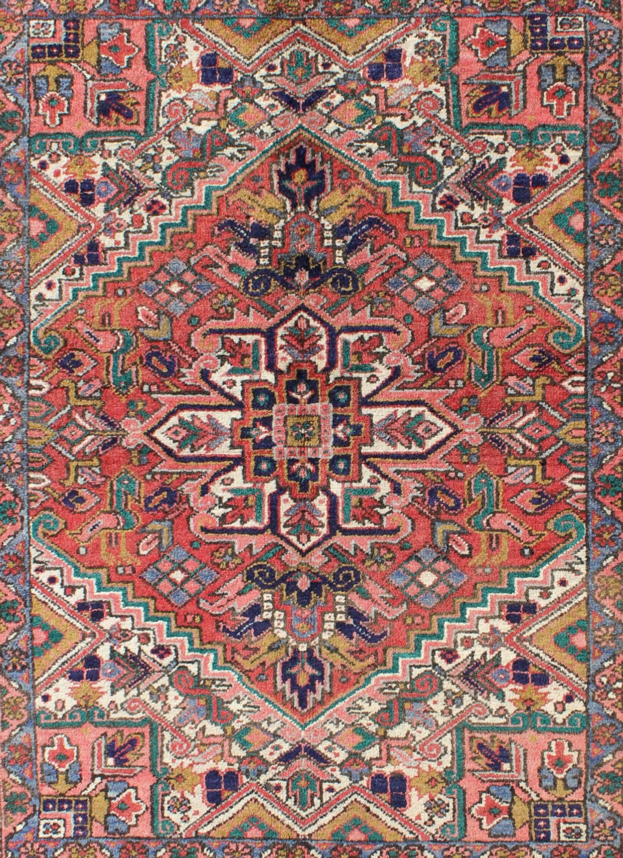 Heriz Serapi Colorful Persian Heriz Rug