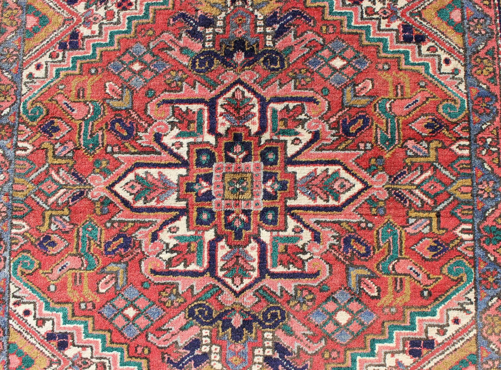 20th Century Colorful Persian Heriz Rug