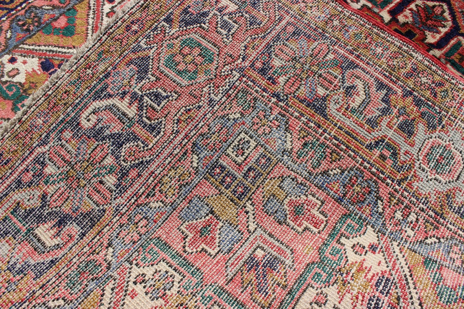 Wool Colorful Persian Heriz Rug