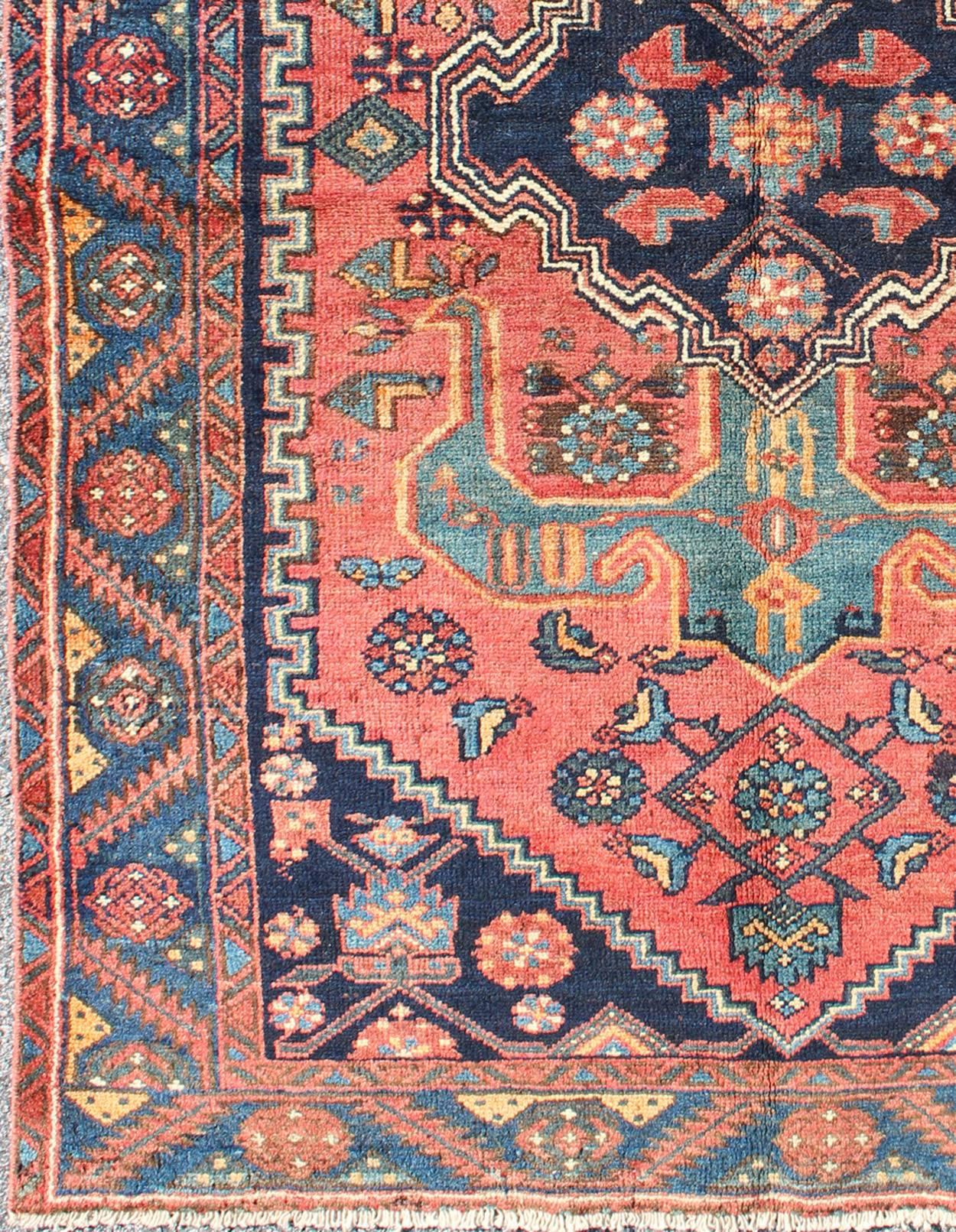 This antique Persian Malayer rug features a center medallion and jewel-toned geometric design.
Measures: 3'10 x 6.
List Price   $3,900
Sale Price $1,650
