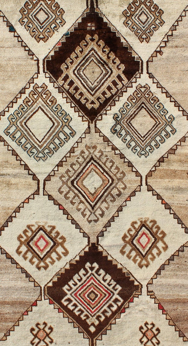 Vintage Persian Gabbeh With Diamond and Geometric Design in Earth Tones ...
