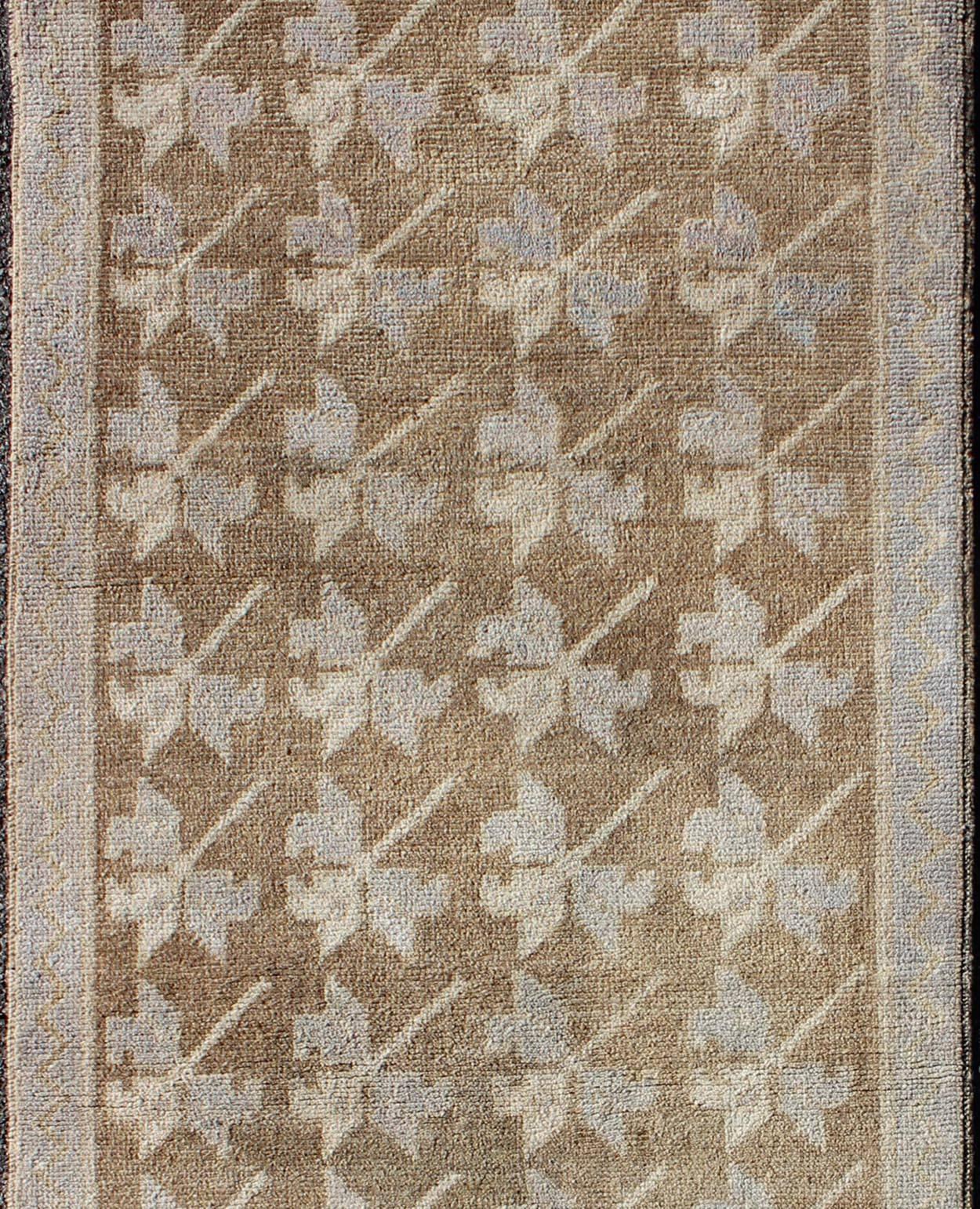 Hand-Knotted Vintage Turkish Tulu Rug with Tribal, Geometric Elements & Masculine Background