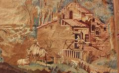 19th Century Antique French Verdure Tapestry with a Countryside Scene