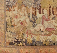 European Tapestry from 19th Century, France Depicting Abundant Woodland Scene