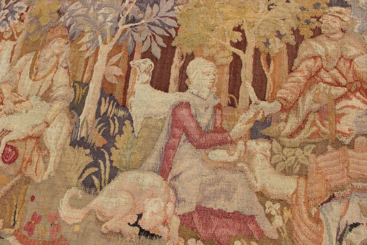 French European Tapestry from 19th Century, France Depicting Abundant Woodland Scene For Sale