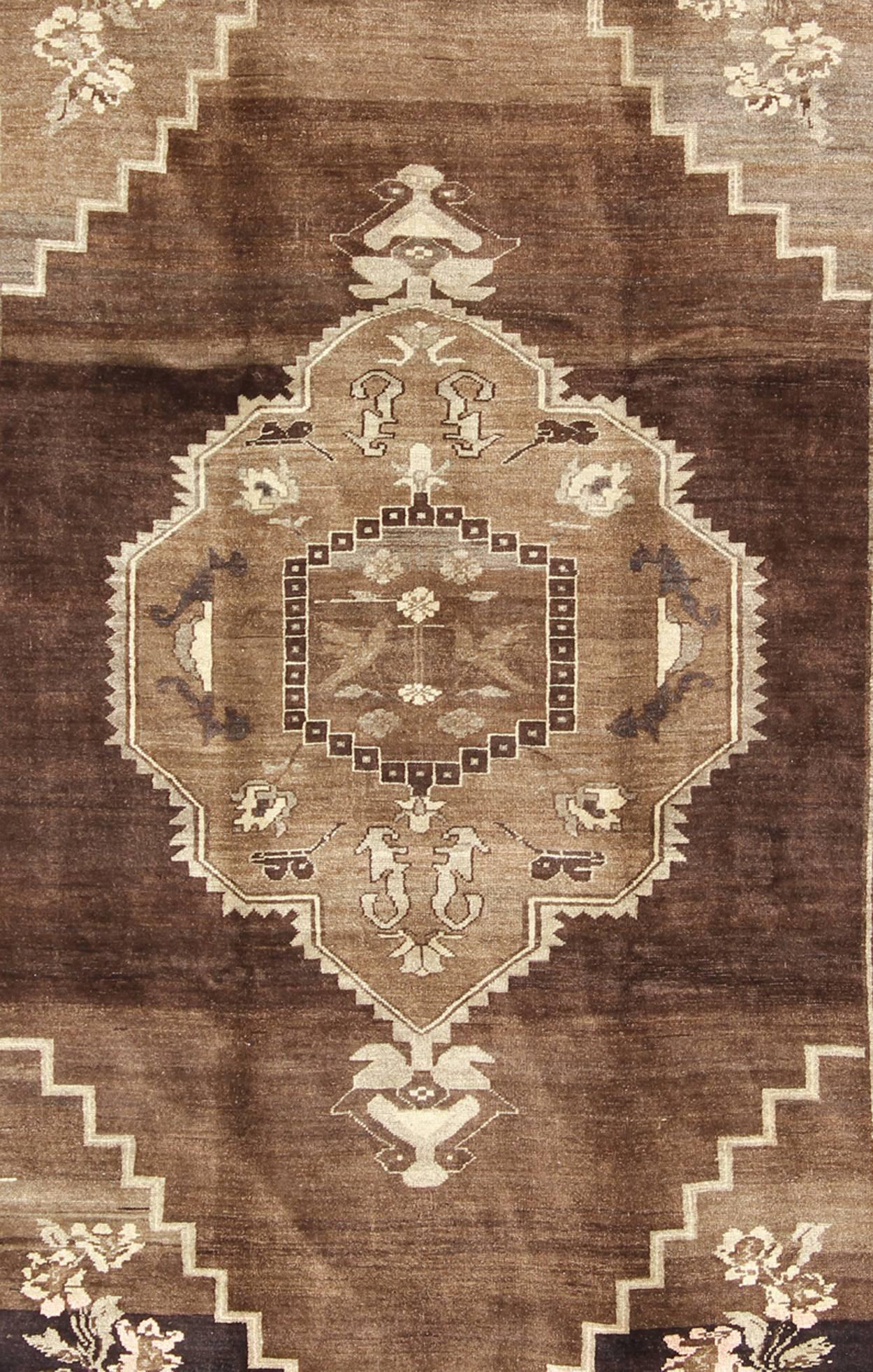 dark brown vintage rug