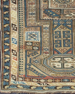 Antique Caucasian Kazak Rug with Geometric Star, Cross and Greek Key Motifs