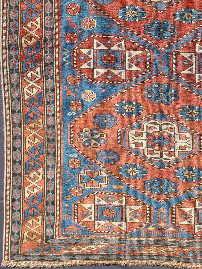 Fine Weave Antique Caucasian Rug, Shirvan Rug with Geometric Design For ...