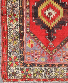 Early 20th Century Antique Oushak Rug from Turkey with Multicolored Geometrics