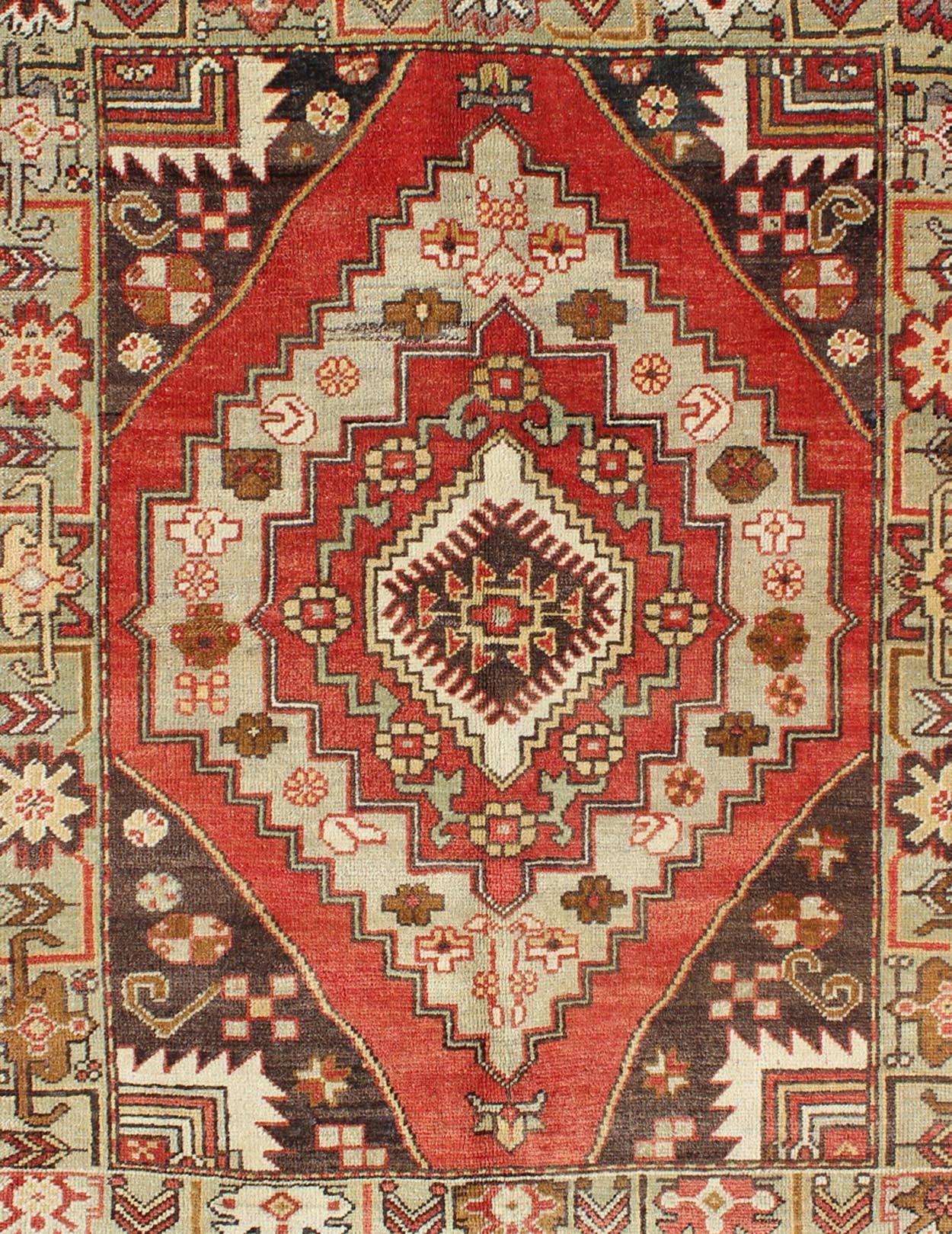 brown oushak rug