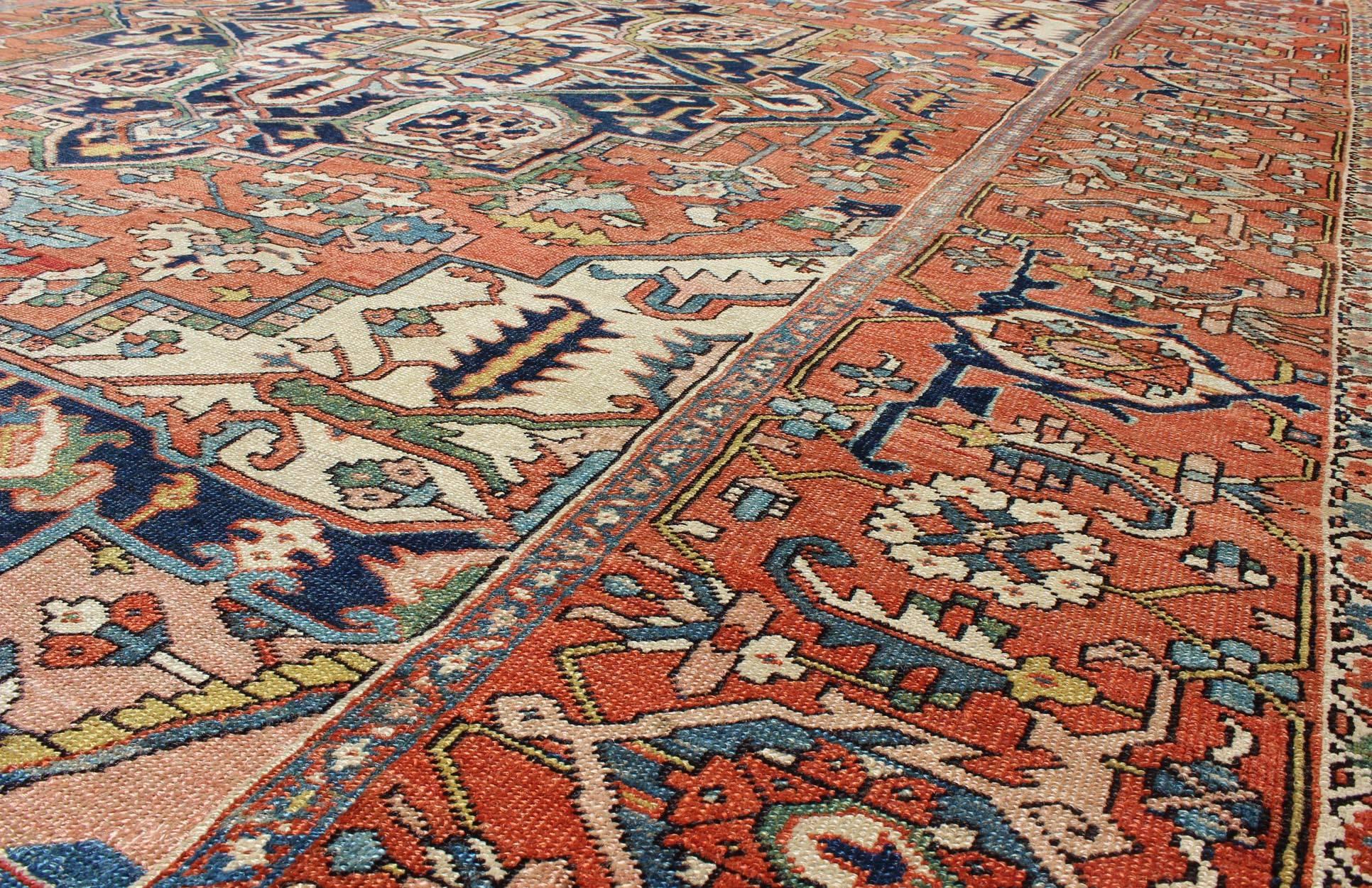 orange and blue persian rug