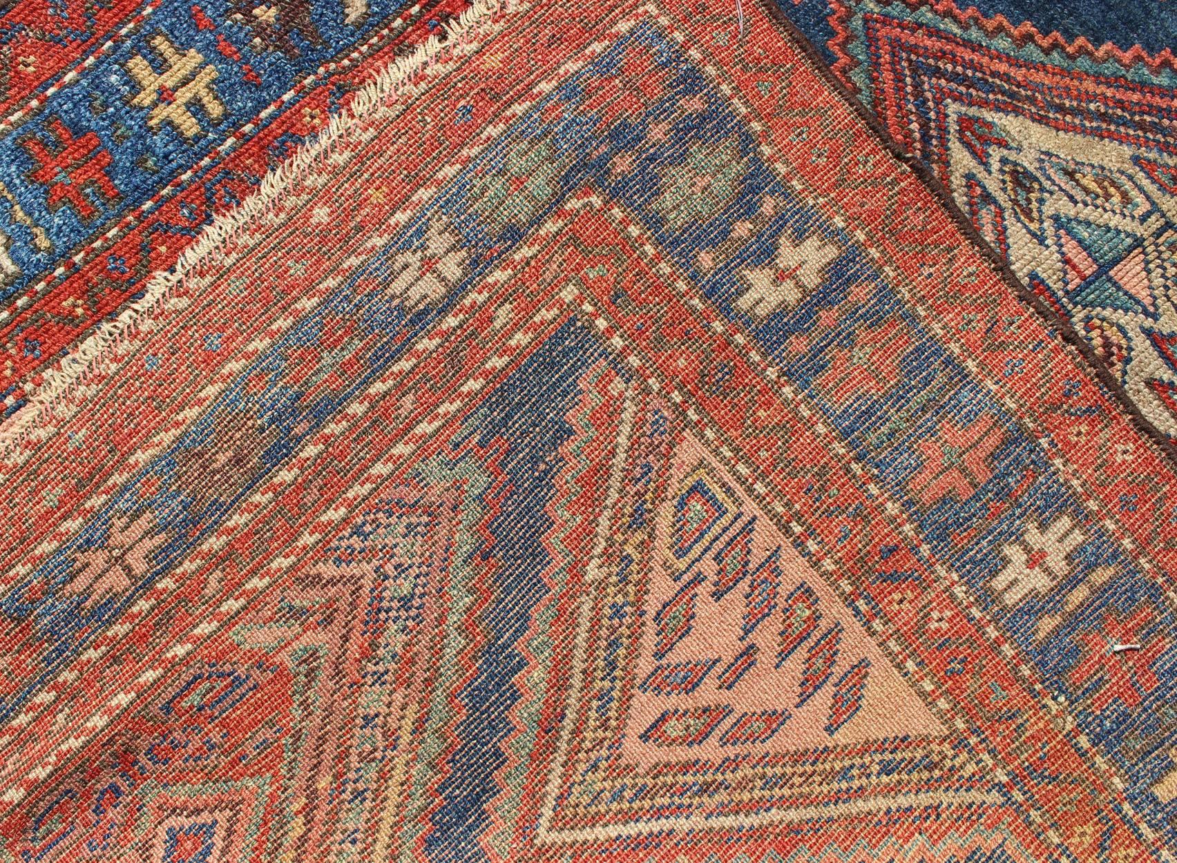 Antique N.W. Persian Malayer Tribal Rug with Diamond Design 1