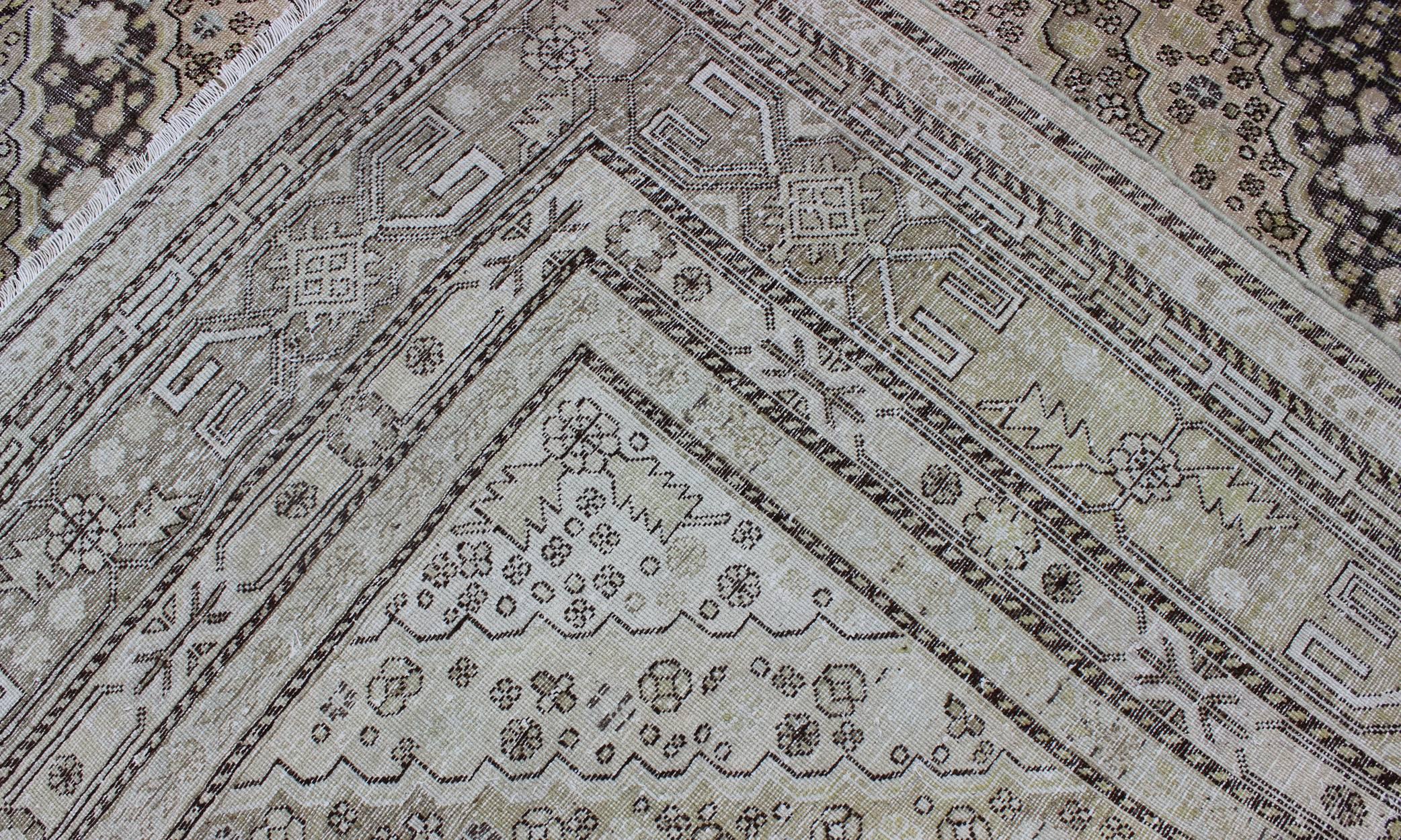 Antique Turkestanian Khotan Rug with Paired Diamond Geometric Medallions For Sale 1