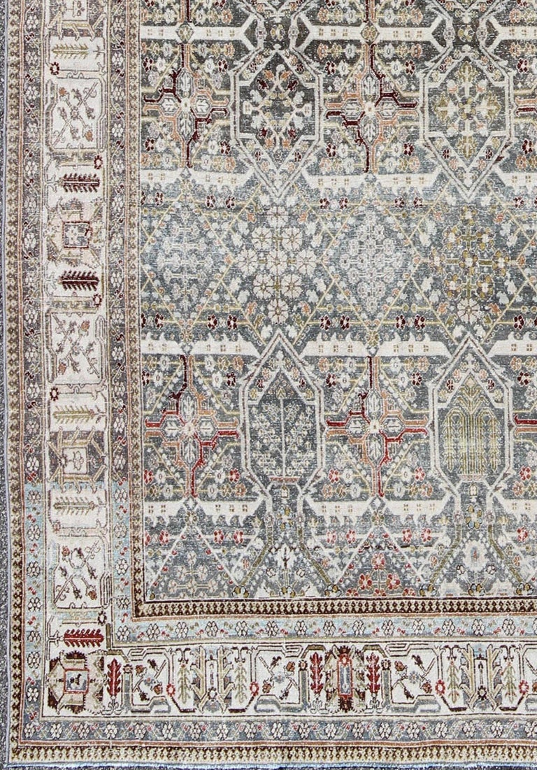 Blue Background Joshegan Rug Antique Persian with Sub-Geometric All ...