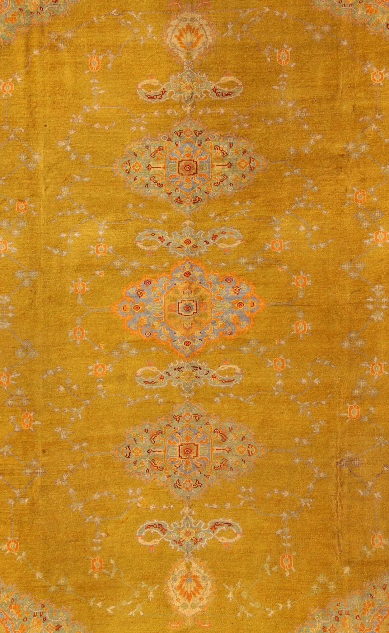 yellow floral rug