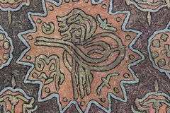 Antique Turkish Silk Ottoman Flat-Weave Rug with Unique Tribal Geometric Design