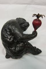 Bronze Japanese Ape with Turnip