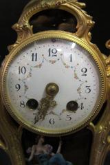 French Enamel and Bronze Clock
