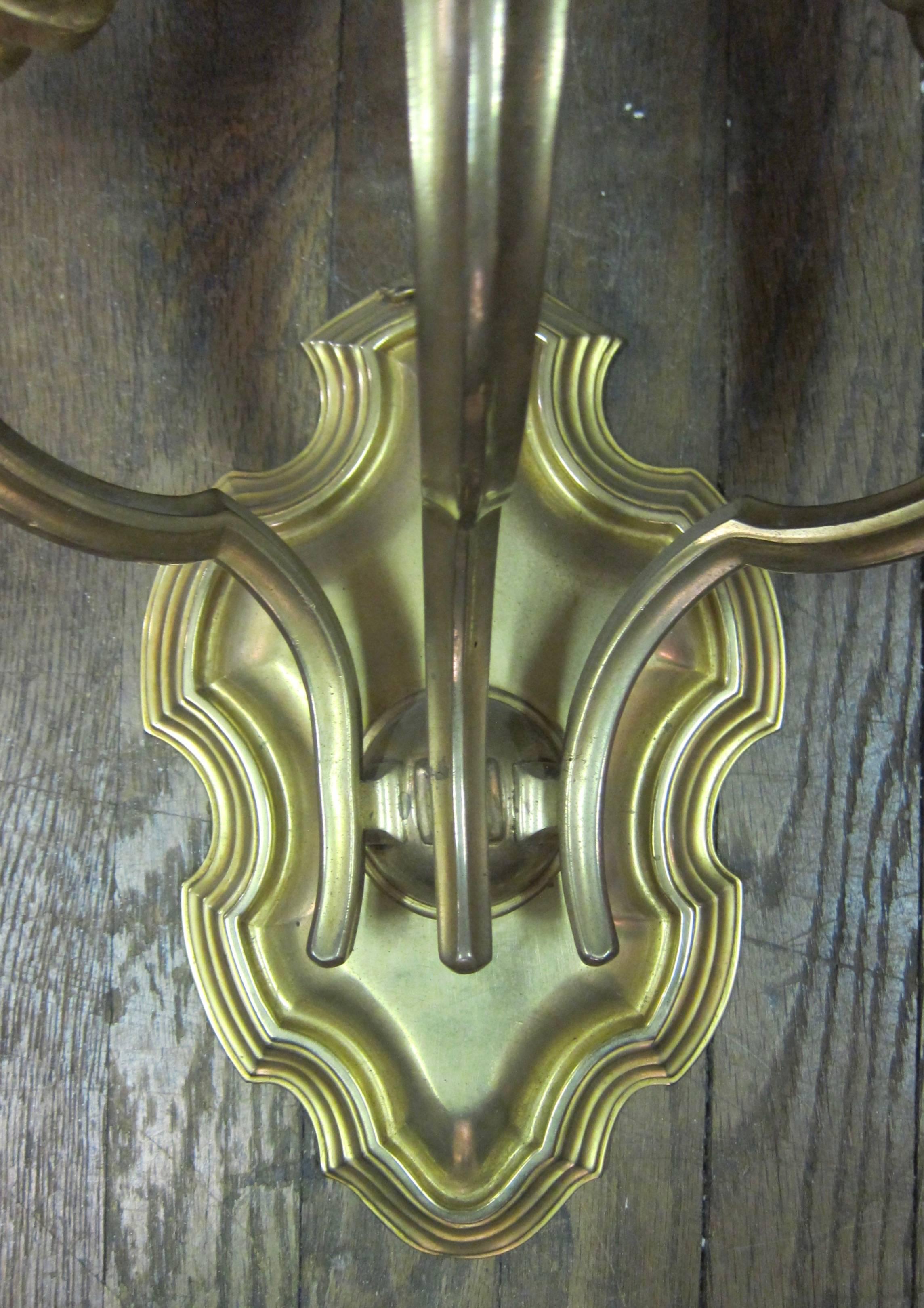 Caldwell Bronze Wall Sconces In Excellent Condition For Sale In Bronx, NY