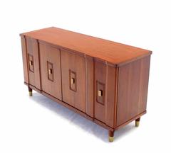 Mid-Century Modern "Accordion" Doors Dresser by John Widdicomb Brass Pulls