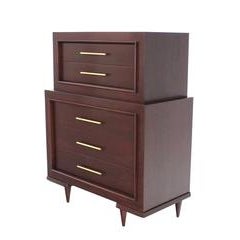 Five Drawer High Chest with Long Solid Brass Cylinder Pulls 6
