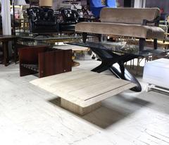 Square Travertine Base & Top Coffee Table