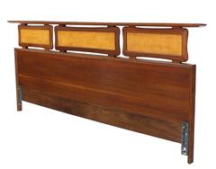 California King Walnut Sculptural Headboard