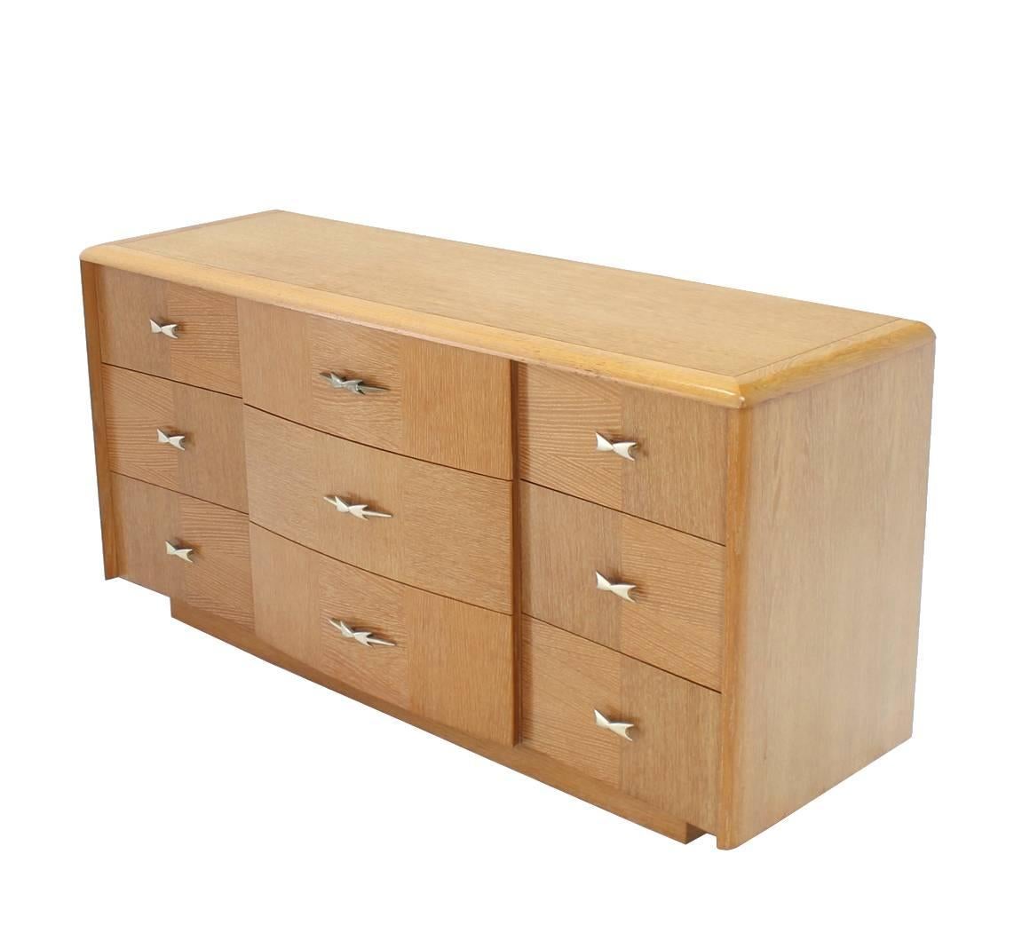 Cerused Oak Mid-Century Modern Long Dresser For Sale