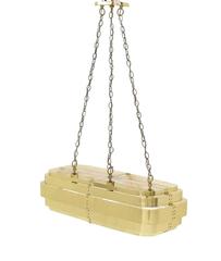 Brass Elongated Racetrack Shape Light Fixture Paul Evan Style