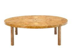 Large Round Burl Wood Coffee Table