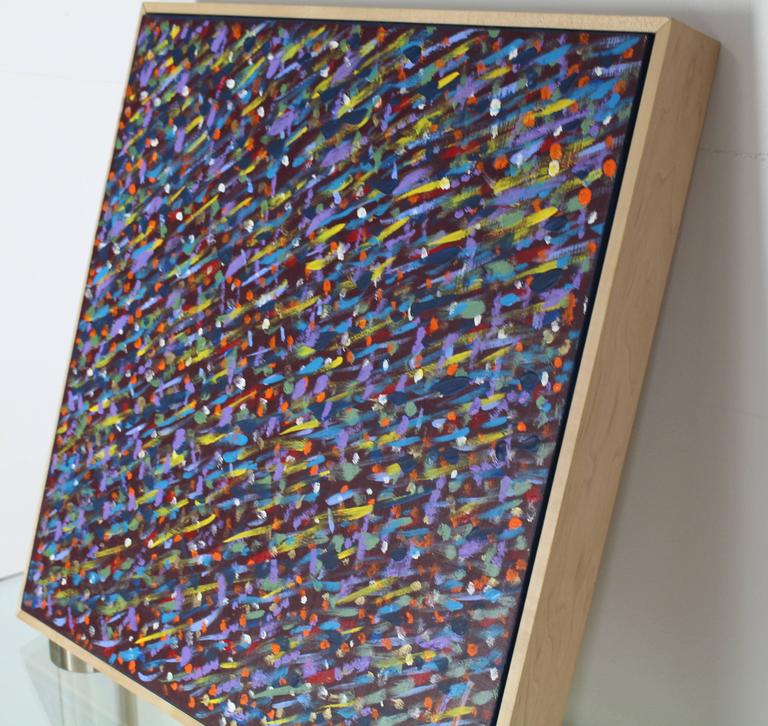 Square Abstract Modern Painting Artist Signed Herman Hershel Kahan For