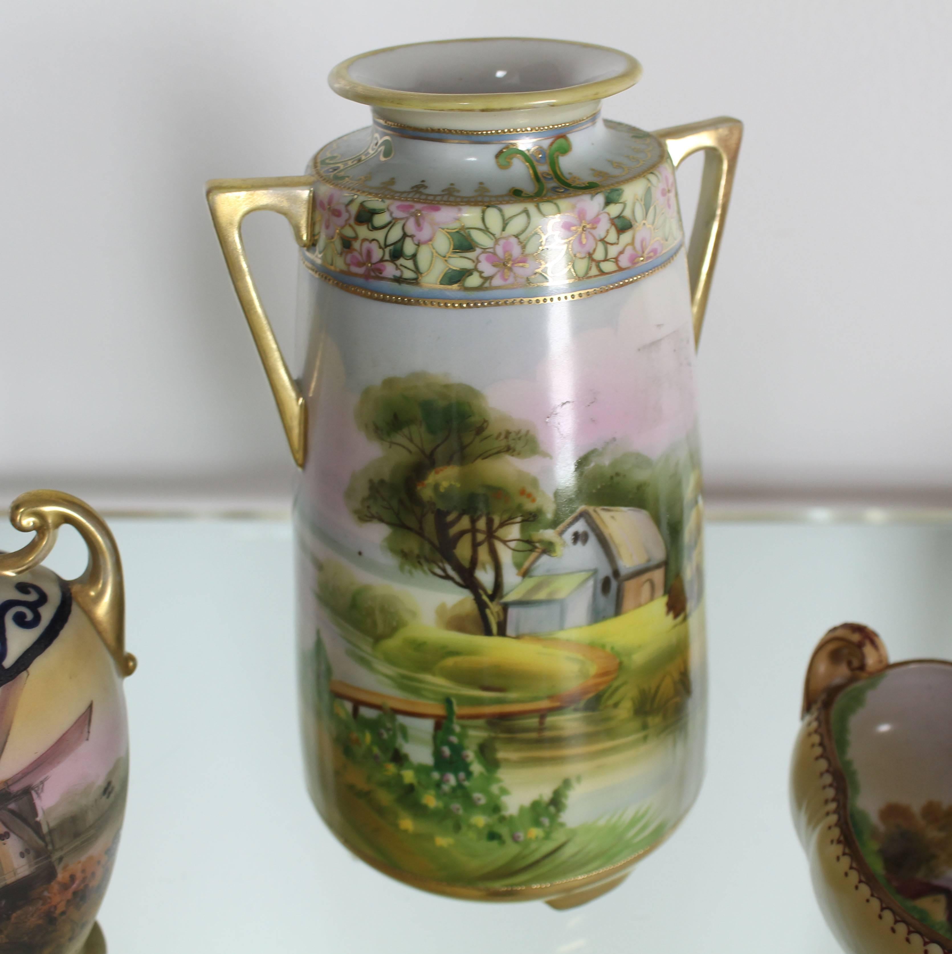 nippon hand painted vase