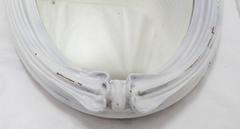 Art Nouveau Oval Carved Wood Mirror Painted White